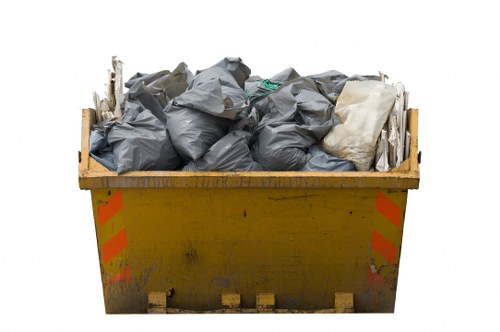 Construction site with debris and waste materials ready for clearance